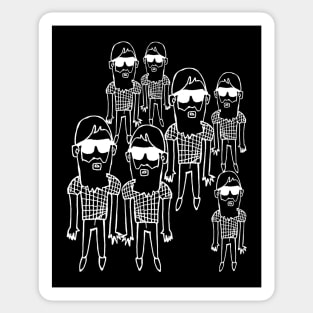 Funny Hipster Beard Guy Repeat Sticker